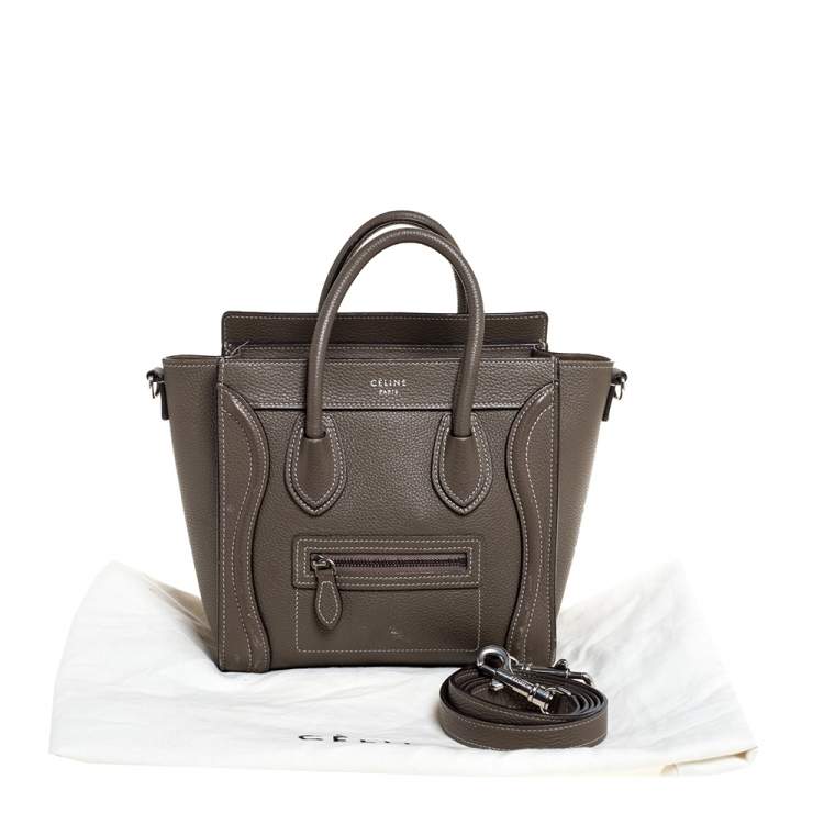 مملوكة مسبقًا Celine Grey Leather Nano Luggage Tote