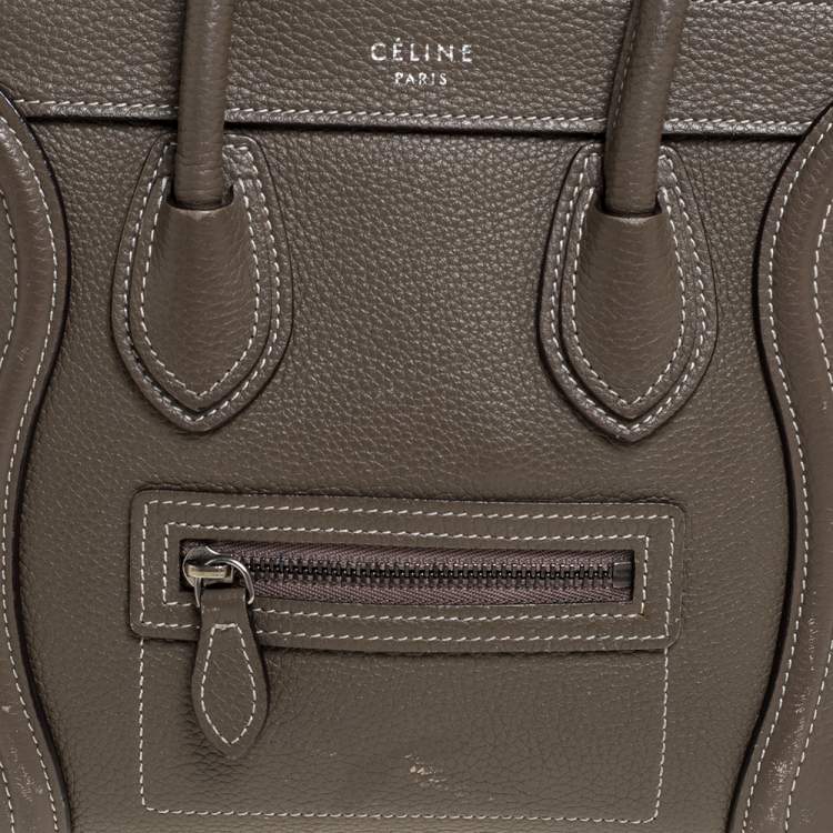 مملوكة مسبقًا Celine Grey Leather Nano Luggage Tote