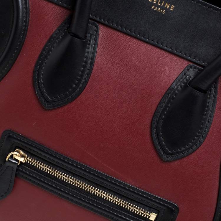 مملوكة مسبقًا Celine Tri Color Leather and Suede Mini Luggage Tote