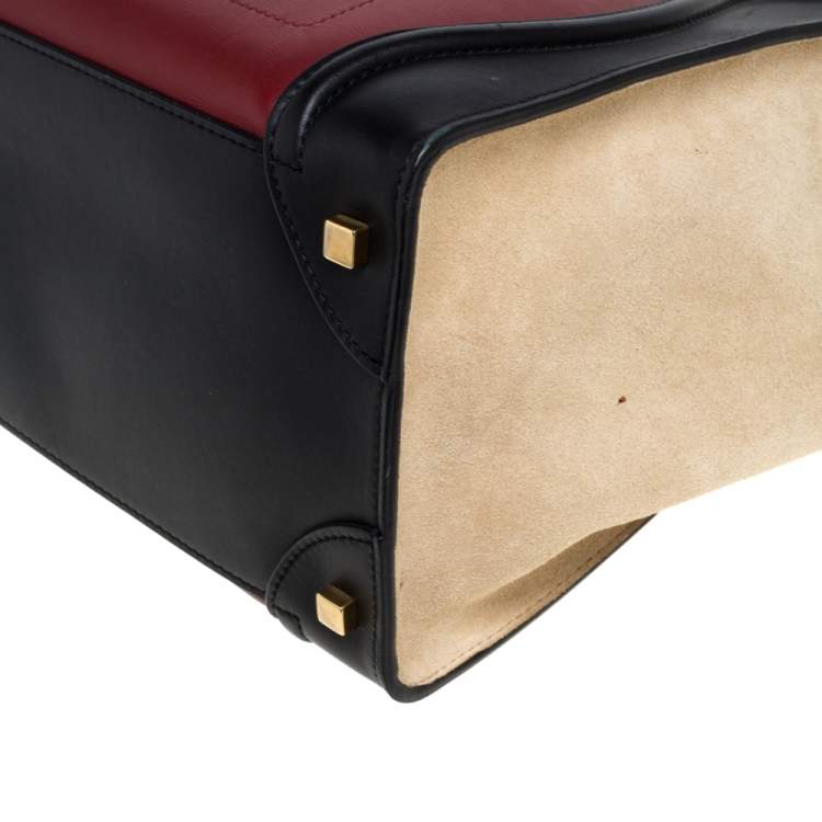 مملوكة مسبقًا Celine Tri Color Leather and Suede Mini Luggage Tote