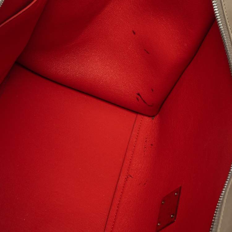 Pre Owned Celine Multicolor Leather and Suede Medium Trapeze Top Handle Bag