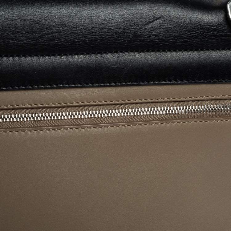 Pre Owned Celine Multicolor Leather and Suede Medium Trapeze Top Handle Bag