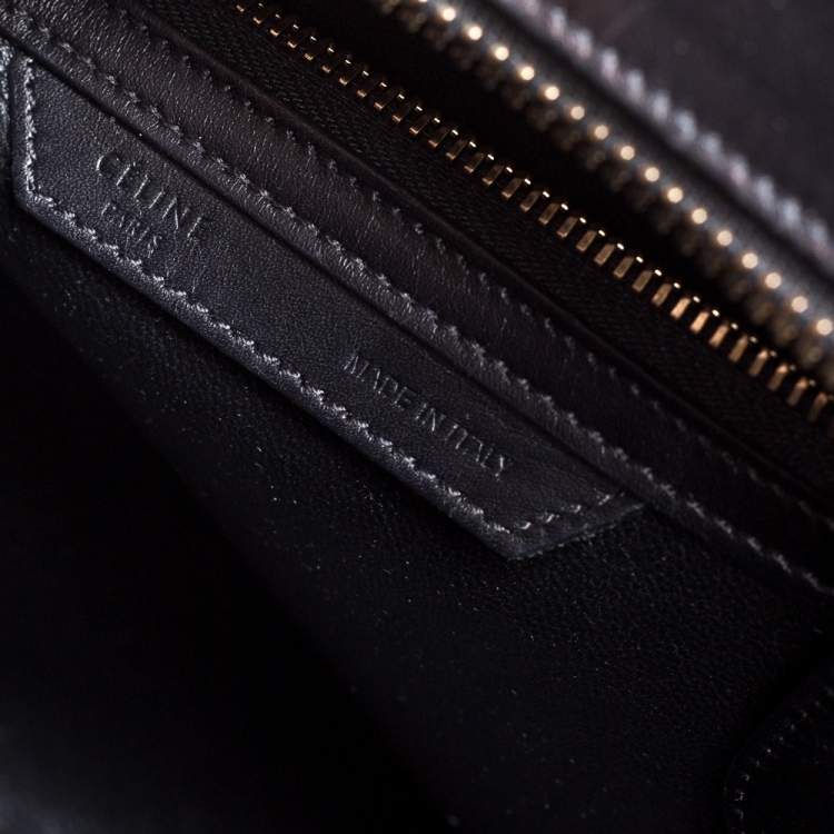 Pre Owned Celine Tri Color Nubuck and Leather Micro Luggage Tote
