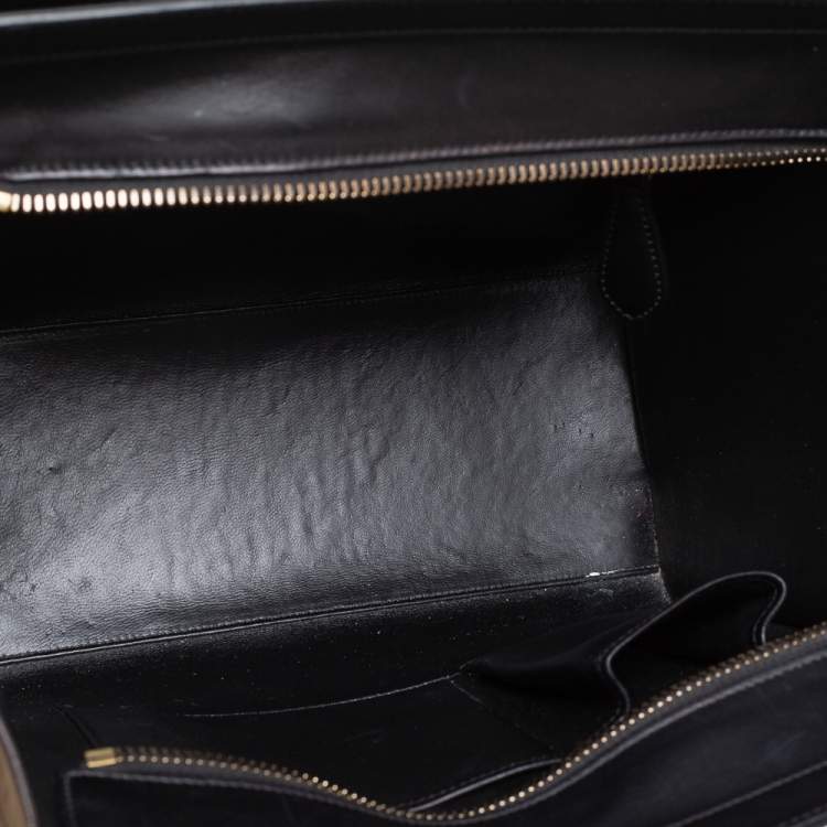 Pre Owned Celine Tri Color Nubuck and Leather Micro Luggage Tote