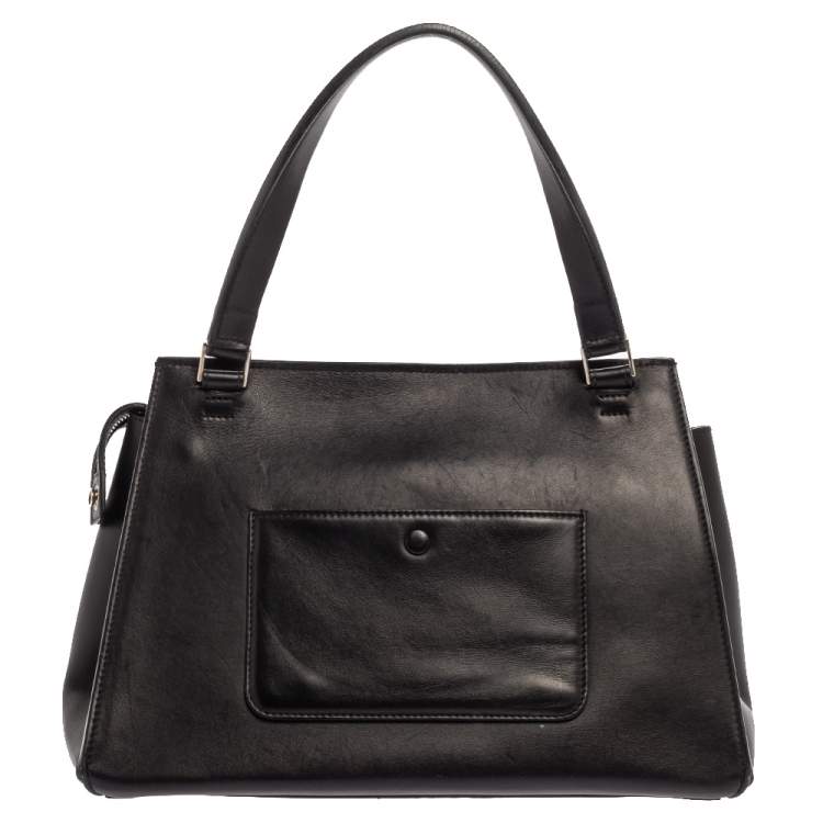 Pre Owned Céline Beige/Black Calfhair and Leather Small Edge Bag