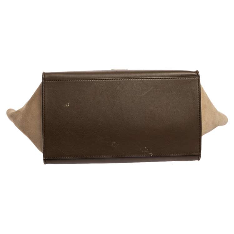 مملوكة مسبقًا Celine Tri Color Leather and Suede Medium Trapeze Top Handle Bag