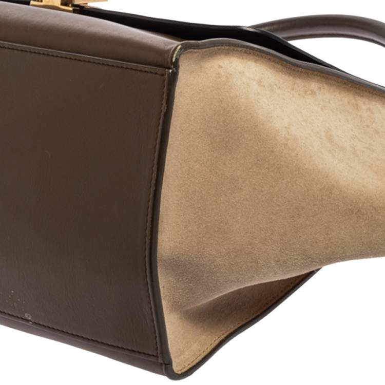مملوكة مسبقًا Celine Tri Color Leather and Suede Medium Trapeze Top Handle Bag