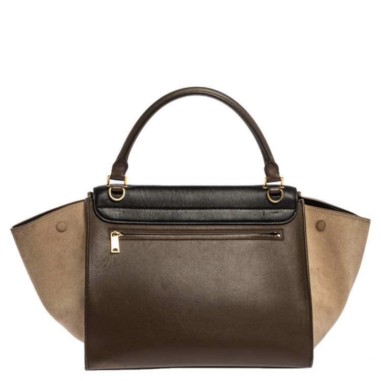مملوكة مسبقًا Celine Tri Color Leather and Suede Medium Trapeze Top Handle Bag