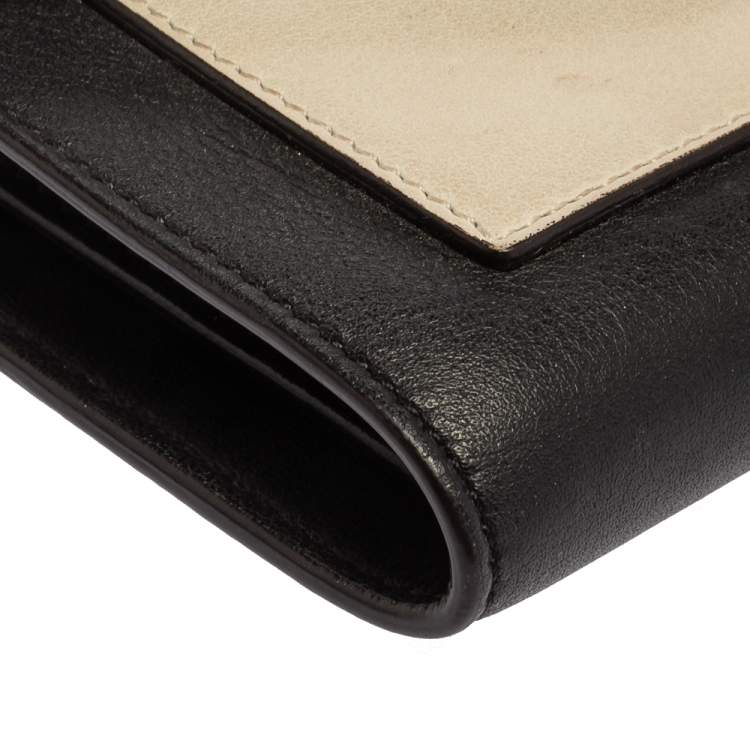 Pre Owned Celine Tricolor Leather Flap  Multifunction Compact Wallet