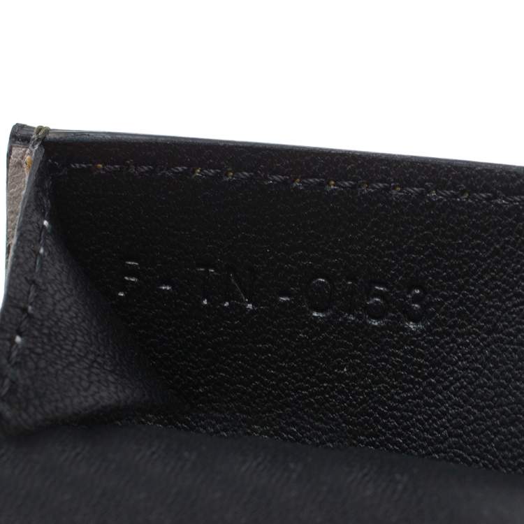 Pre Owned Celine Multicolor Leather and Calfhair Diamond Card Case
