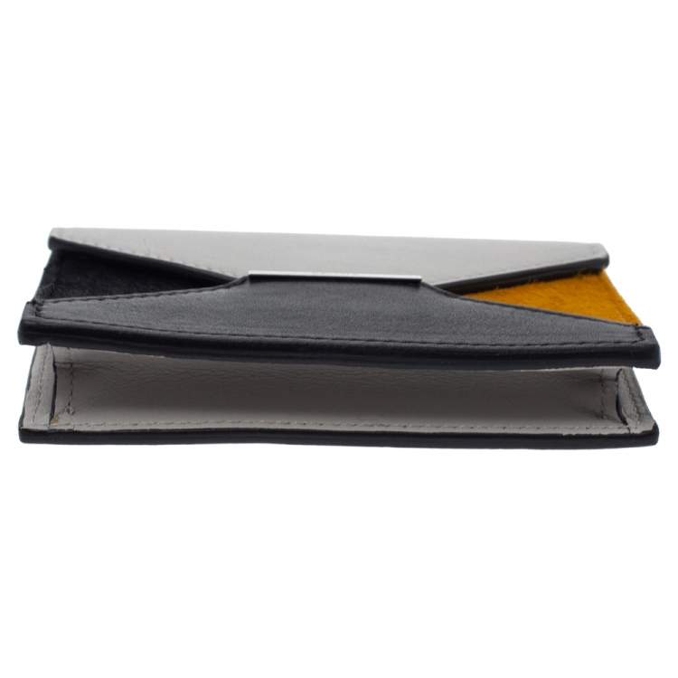 Pre Owned Celine Multicolor Leather and Calfhair Diamond Card Case