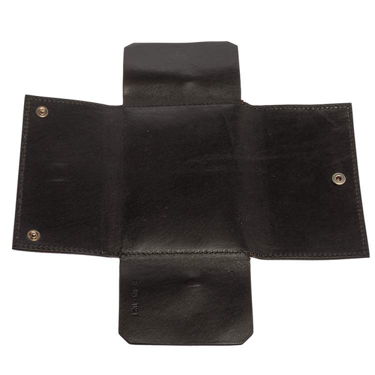 Pre Owned Celine Neon Pink Grained Leather Snap Flap Pouch