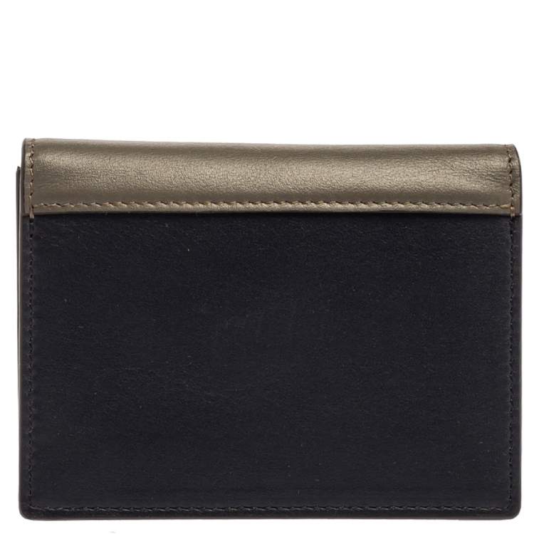 Pre Owned Celine Tri Color Leather Envelope Pocket Card Holder