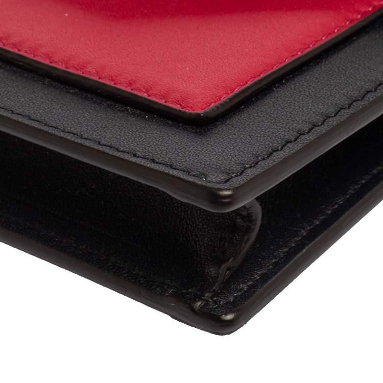 Pre Owned Celine Tri Color Leather Envelope Pocket Card Holder