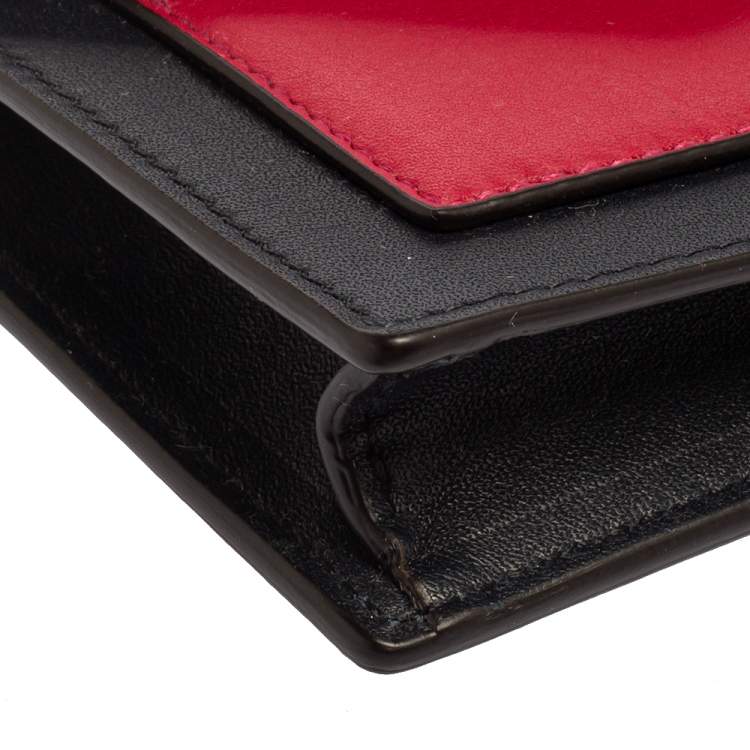 Pre Owned Celine Tri Color Leather Envelope Pocket Card Holder