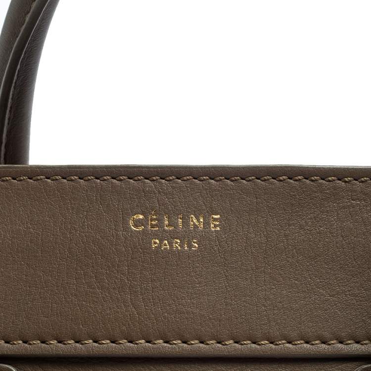Pre Owned Celine Beige Leather Mini Luggage Tote