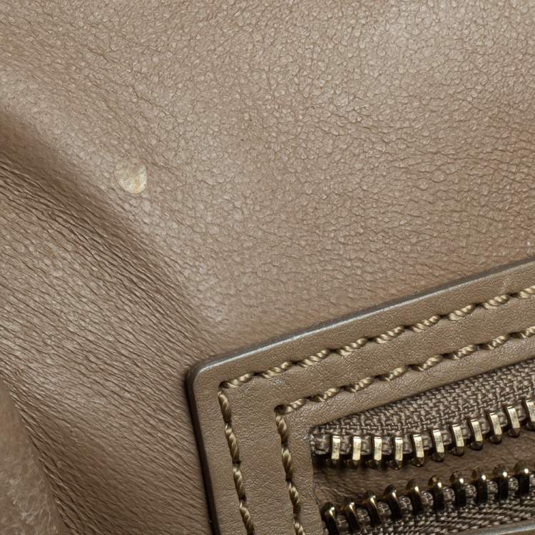 Pre Owned Celine Beige Leather Mini Luggage Tote