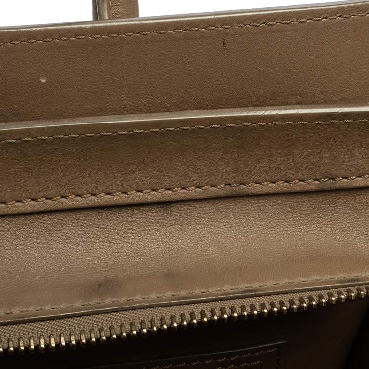 Pre Owned Celine Beige Leather Mini Luggage Tote