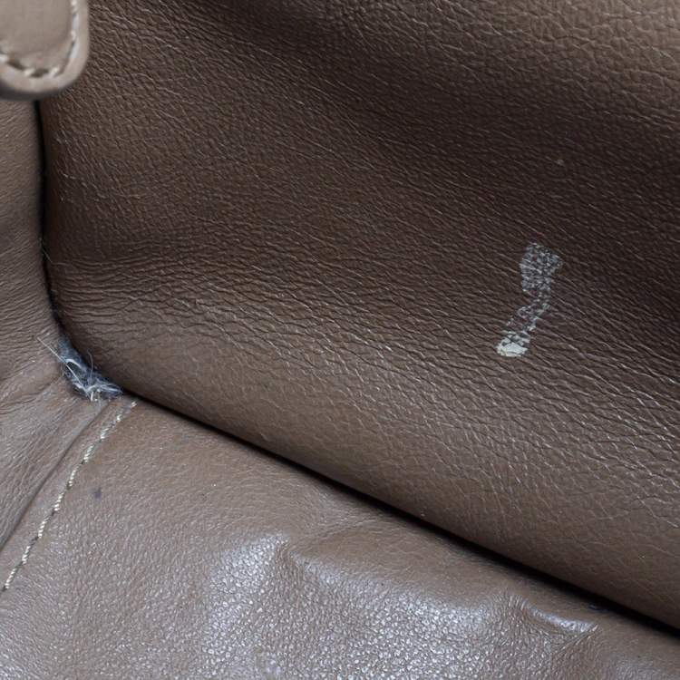 Pre Owned Celine Beige Leather Mini Luggage Tote