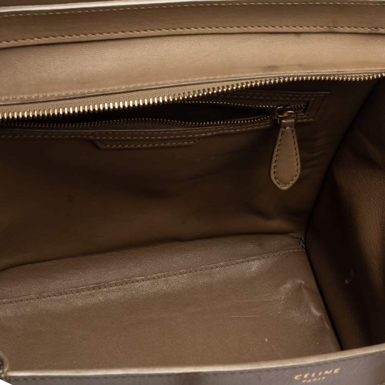 Pre Owned Celine Beige Leather Mini Luggage Tote
