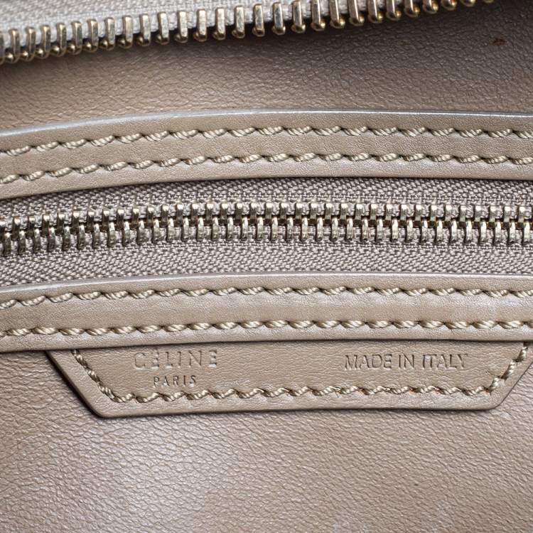 Pre Owned Celine Beige Leather Mini Luggage Tote