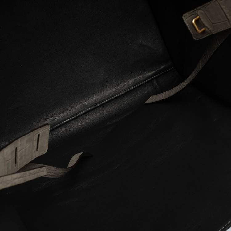 مملوكة مسبقًا Celine Grey Croc Embossed Leather Large Phantom Luggage Tote