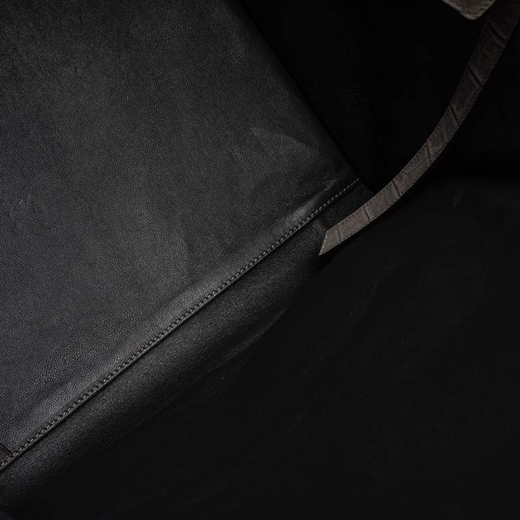 مملوكة مسبقًا Celine Grey Croc Embossed Leather Large Phantom Luggage Tote