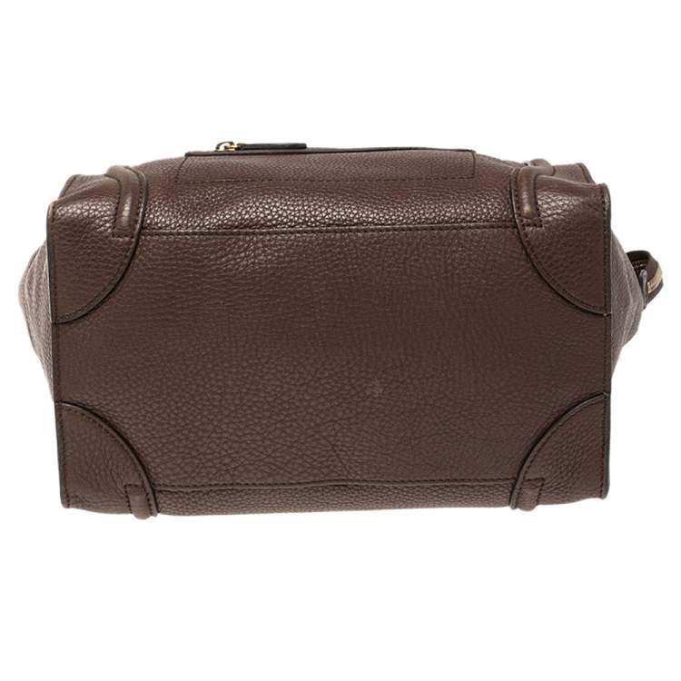 Pre Owned Celine Brown Leather Mini Luggage Tote