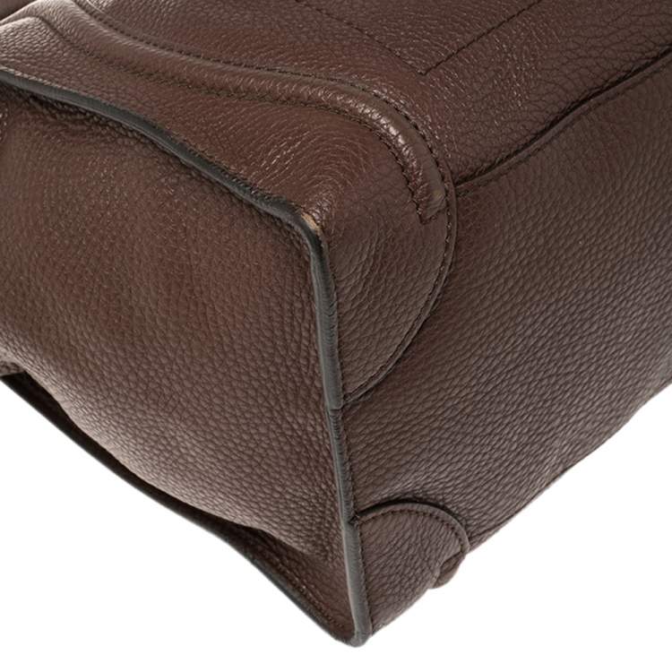 Pre Owned Celine Brown Leather Mini Luggage Tote