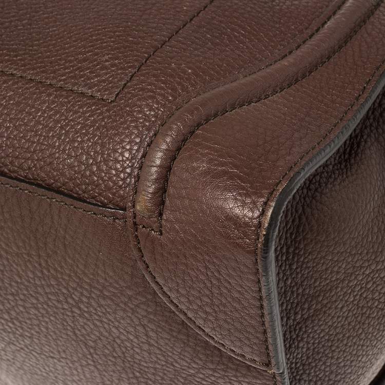Pre Owned Celine Brown Leather Mini Luggage Tote