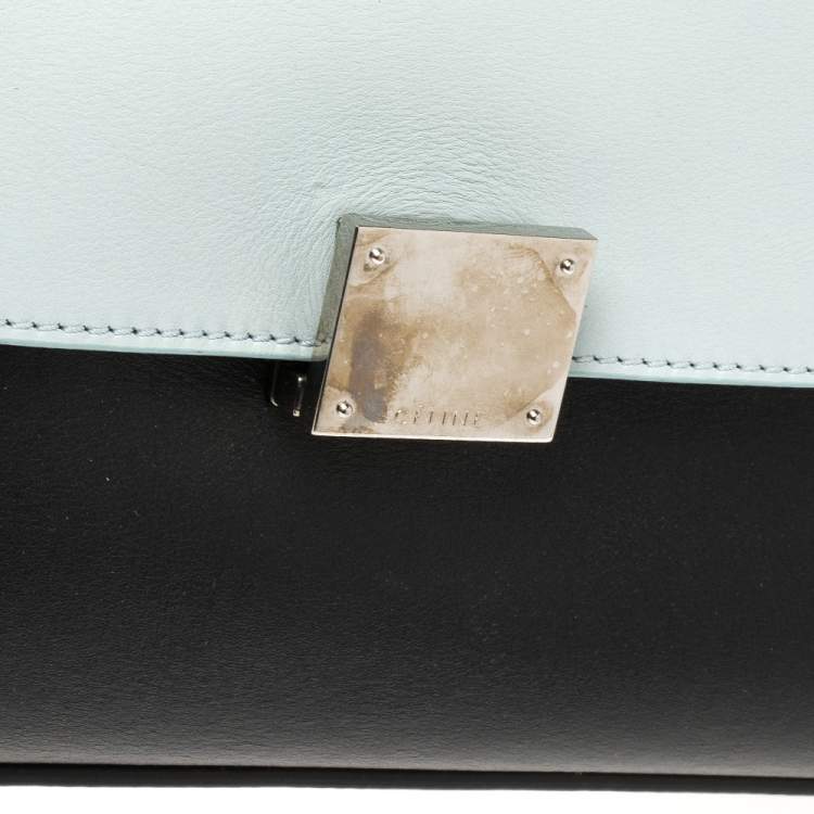 Pre Owned Celine Tri Color Leather Medium Trapeze Top Handle Bag