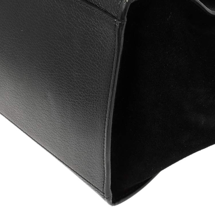 Pre Owned Celine Black Leather and Suede Medium Trapeze Bag