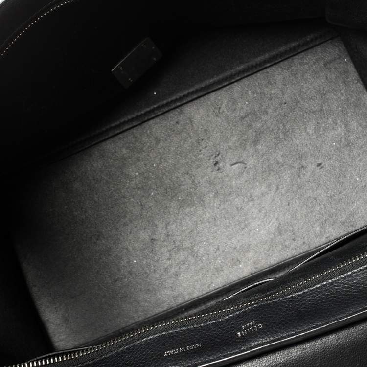 Pre Owned Celine Black Leather and Suede Medium Trapeze Bag