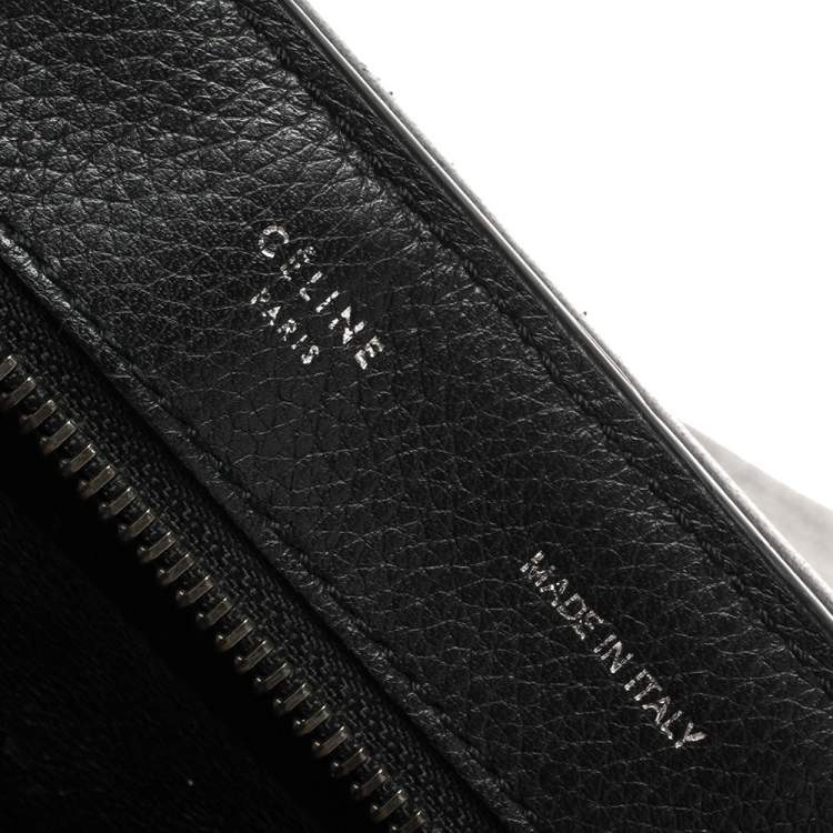 Pre Owned Celine Black Leather and Suede Medium Trapeze Bag