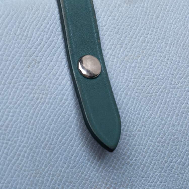 Pre Owned Celine Blue/Green Leather Multifunction Strap Wallet