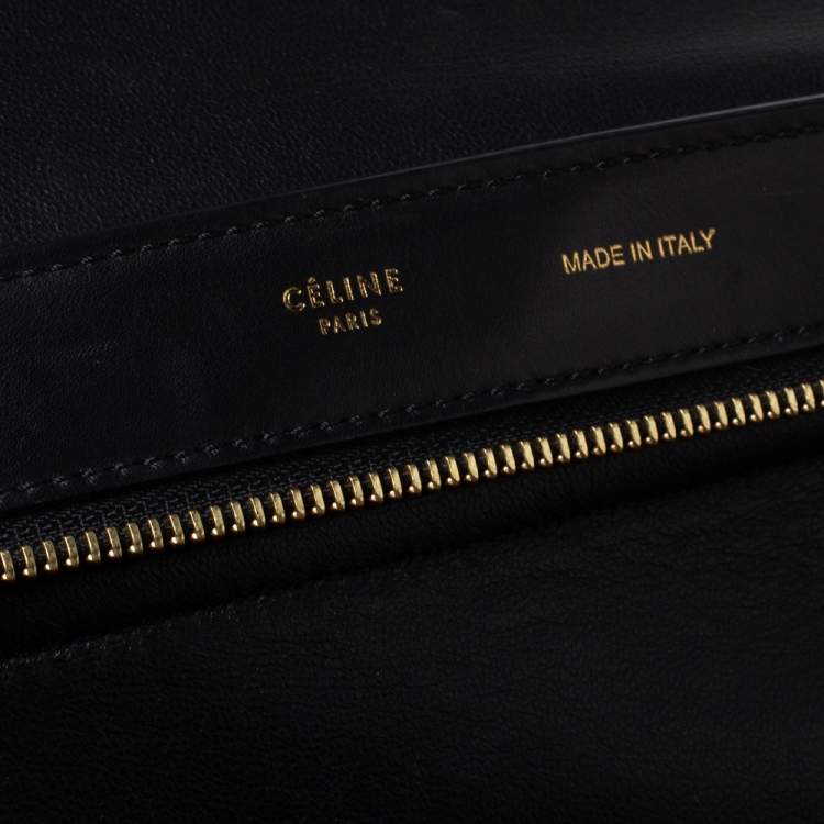 Pre Owned Celine Multicolor Leather and Python Medium Trapeze Top Handle Bag