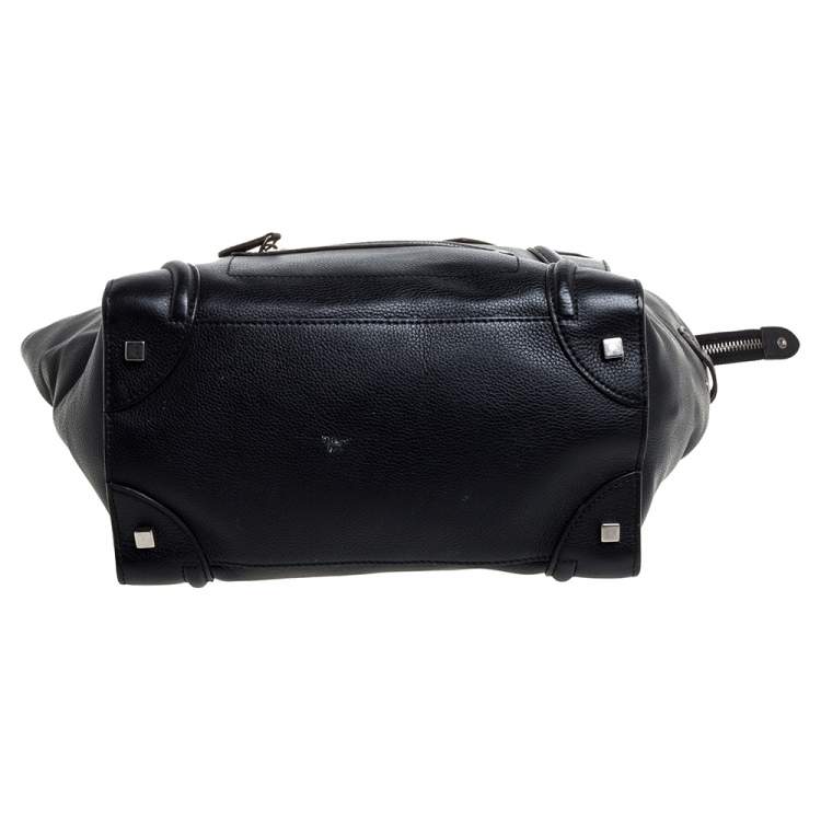 Pre Owned Celine Black Leather Mini Luggage Tote