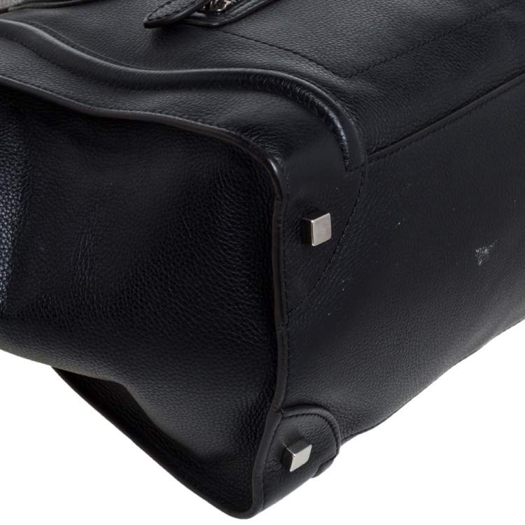 Pre Owned Celine Black Leather Mini Luggage Tote