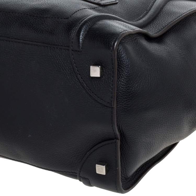 Pre Owned Celine Black Leather Mini Luggage Tote