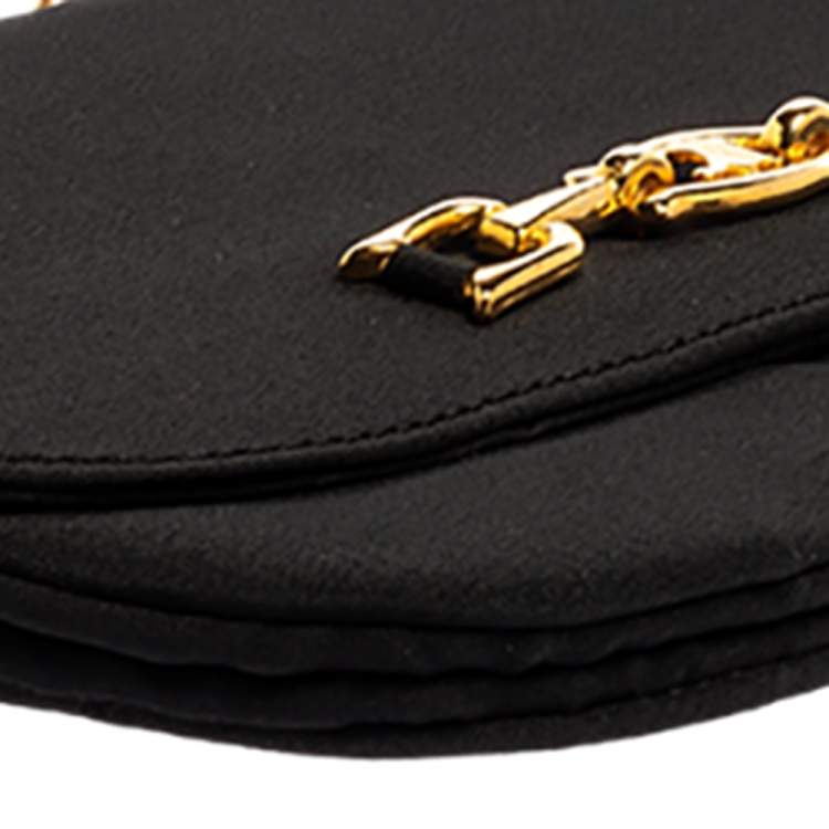 Pre Owned Celine Black Fabric Chain Pochette Bag