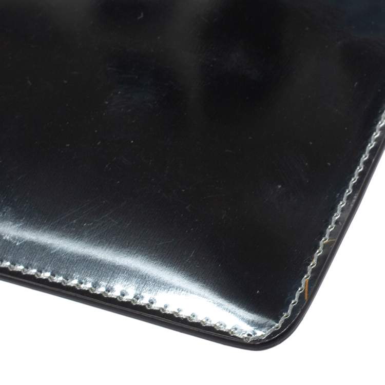 Pre Owned Celine Silver Mirror Leather Zipped Clutch