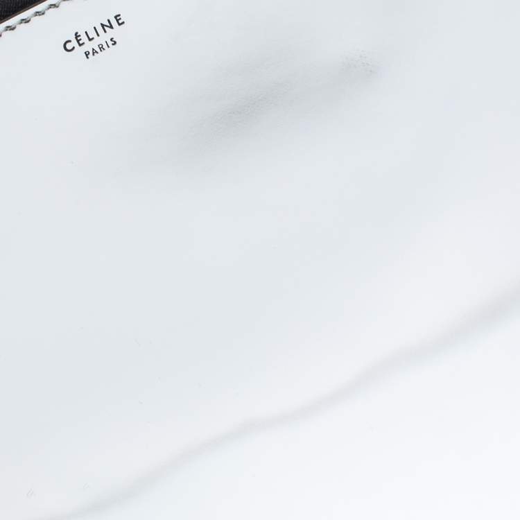 Pre Owned Celine Silver Mirror Leather Zipped Clutch