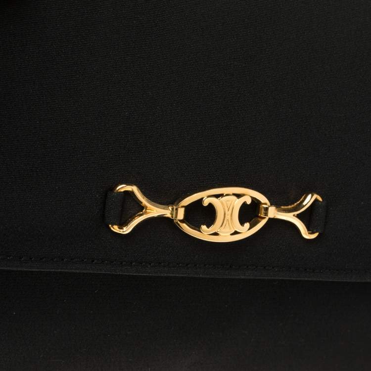 Pre Owned Celine Black Leather Chain Shoulder Bag