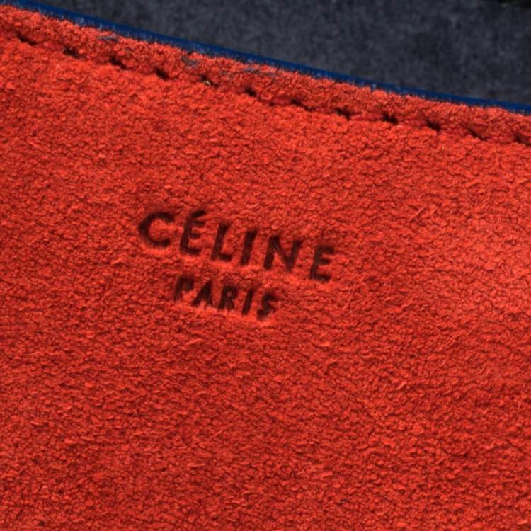 Pre Owned Celine Multicolor Leather and Suede Diamond Clutch Bag