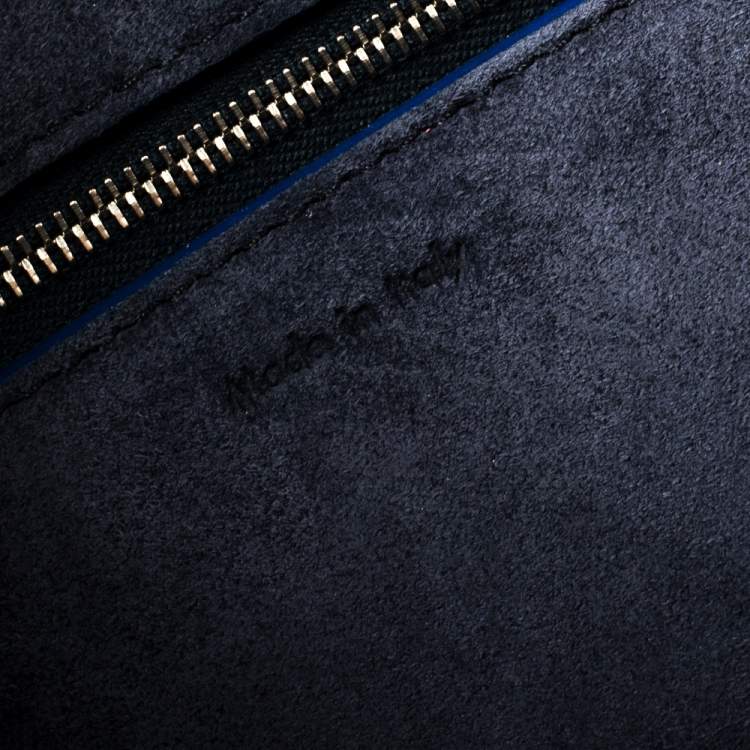 Pre Owned Celine Multicolor Leather and Suede Diamond Clutch Bag