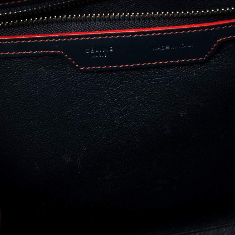 Pre Owned Celine Blue Leather Mini Luggage Tote