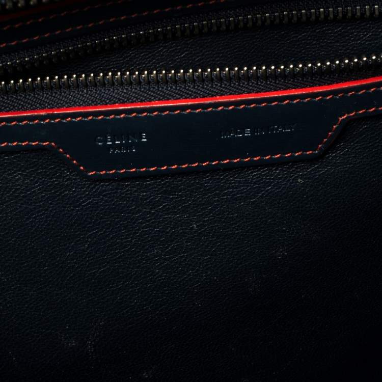 Pre Owned Celine Blue Leather Mini Luggage Tote