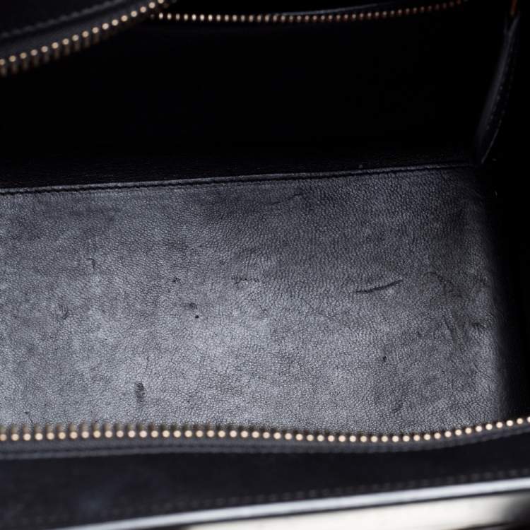 Pre Owned Celine Tri Color Nubuck and Leather Micro Luggage Tote