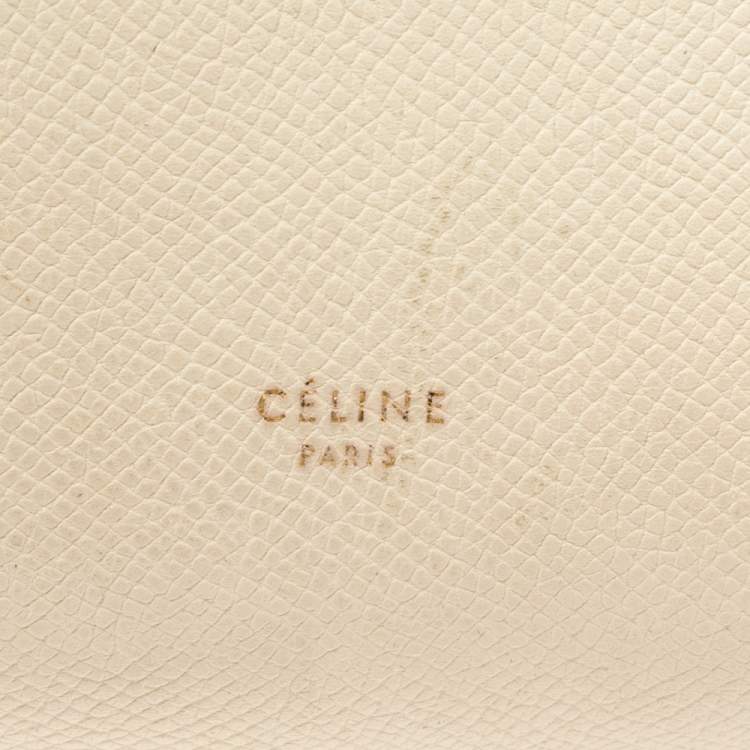 Pre Owned Celine Cream Leather Mini Belt Top Handle Bag
