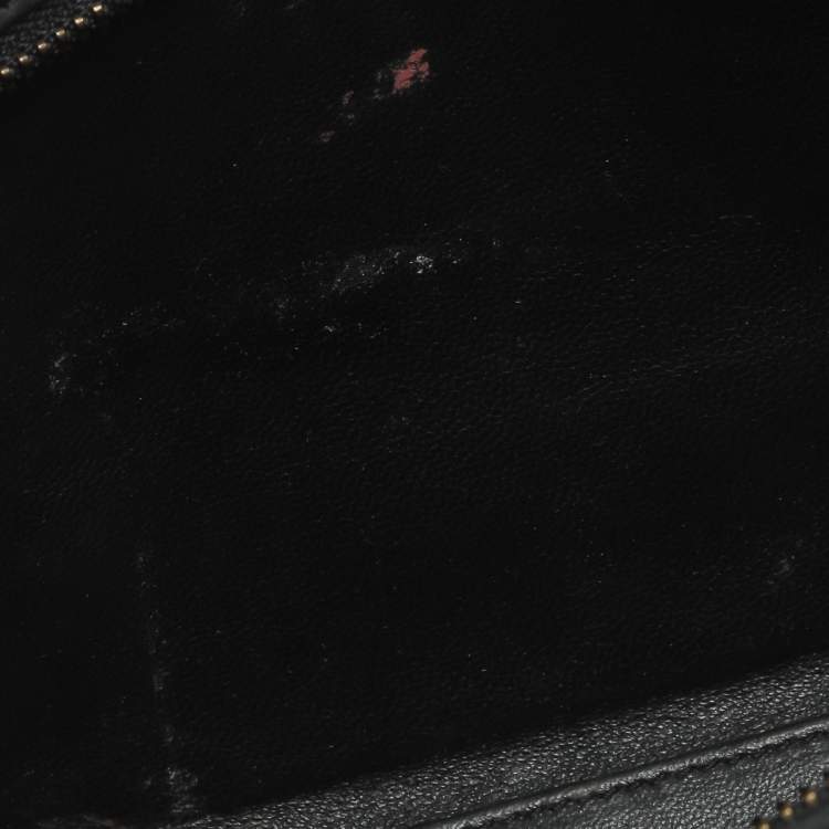 Pre Owned Celine Black/Beige Tweed and Leather Nano Luggage Tote